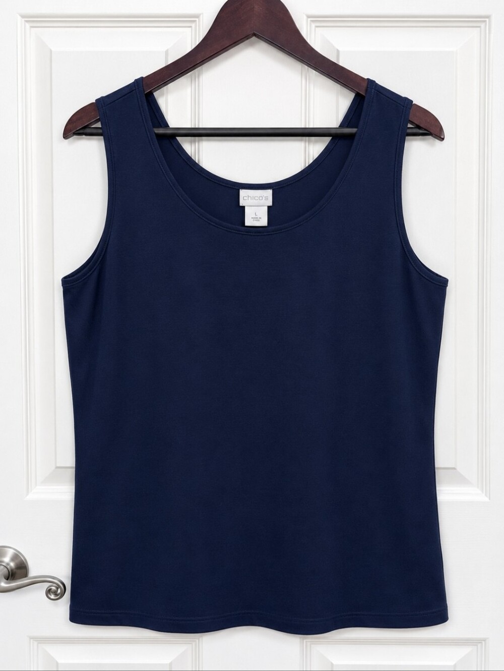 Chicos Navy Spandex Blend Tank Top Sz 3 (XL)